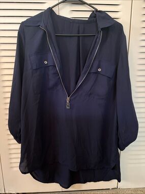 MICHAEL Michael Kors Navy Zip-Front Tunic